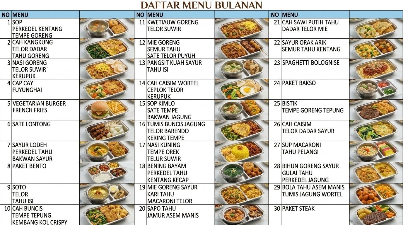 Menu MBG (Makan Bersama Guru) Sekolah Insan Teratai