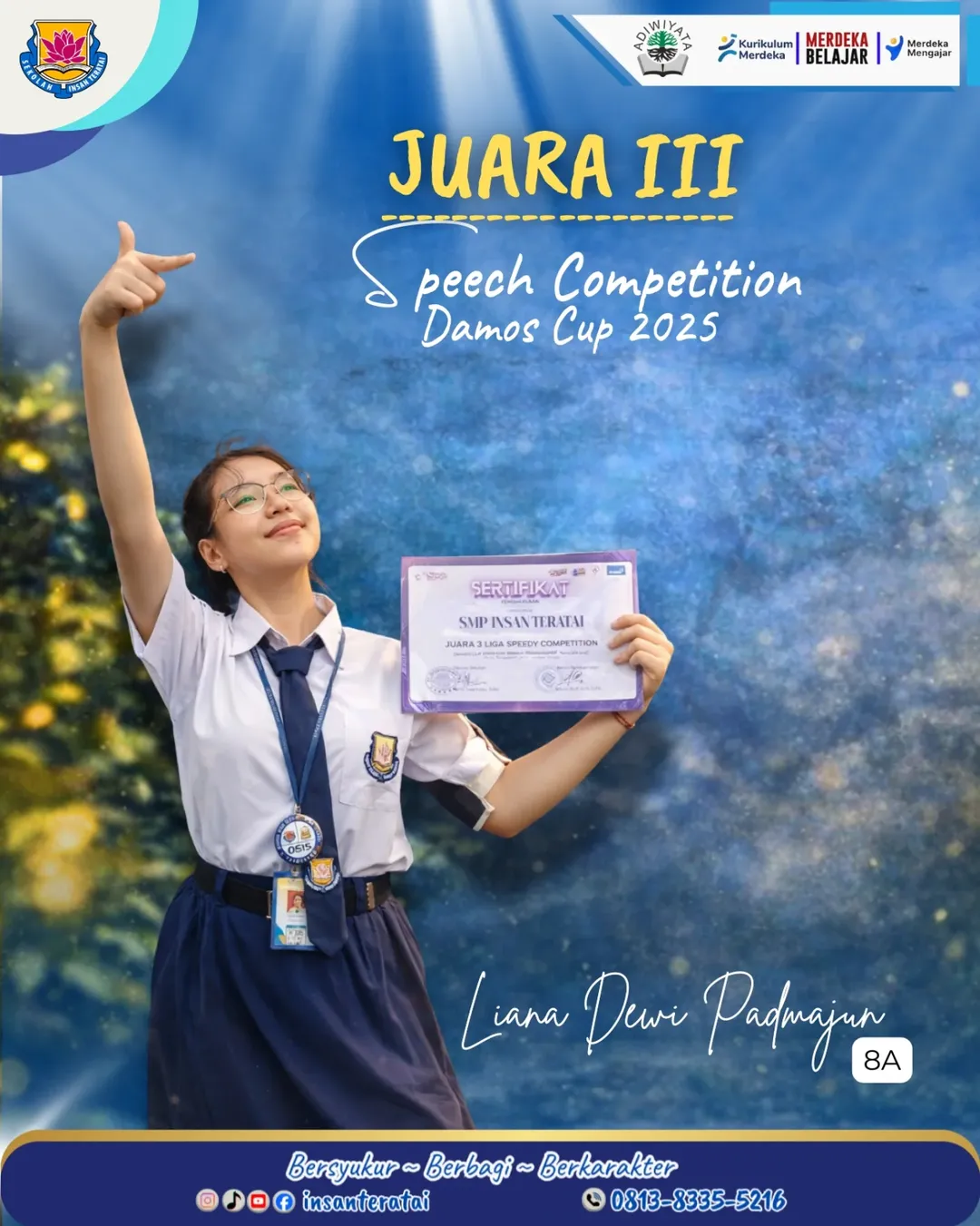 Juara 3 Lomba Pidato Speech Competition – Damos Cup 2025